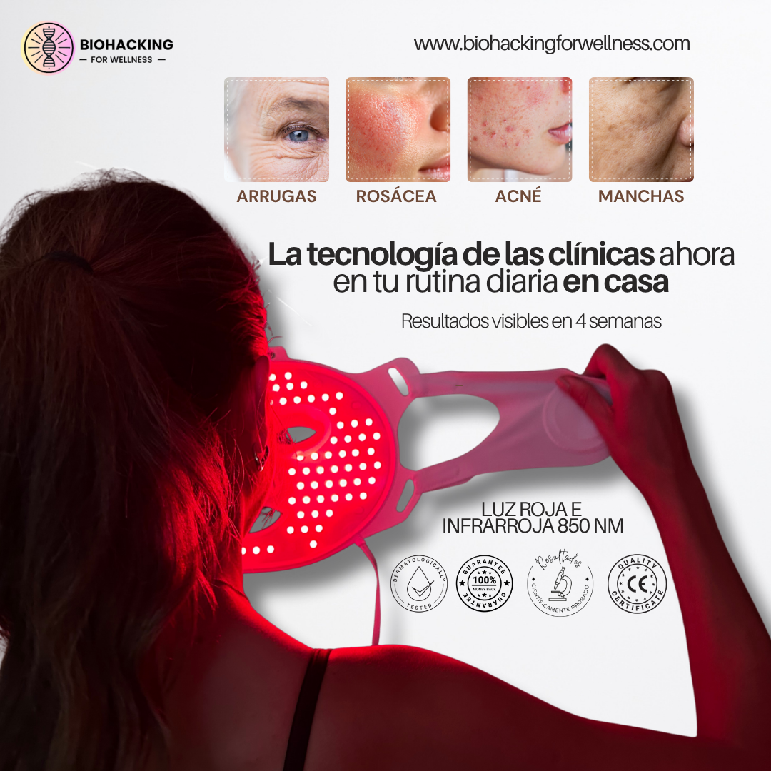 Kit Lumiwell Glow - 3 en 1 -  Máscara LED Facial, Cuello & Escote