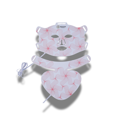 Kit Lumiwell Glow - 3 en 1 -  Máscara LED Facial, Cuello & Escote